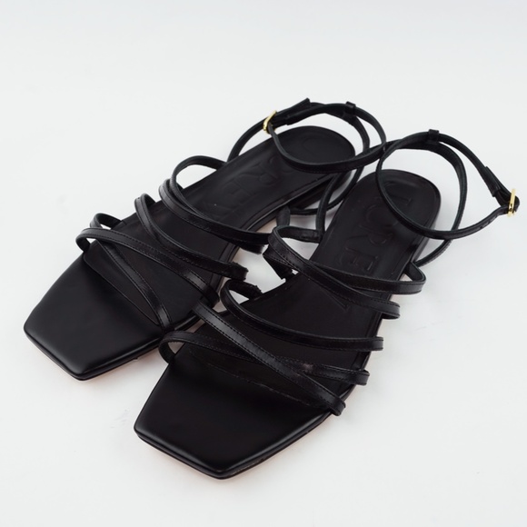 New JCREW Size 8 Capri Strappy Sandals in Leather - Black $128 CA027 - Picture 4 of 5